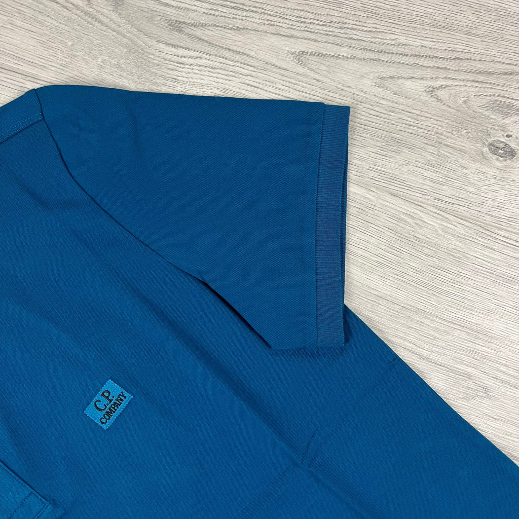 CP Company Piquet Polo Shirt - Ink Blue Ironleague