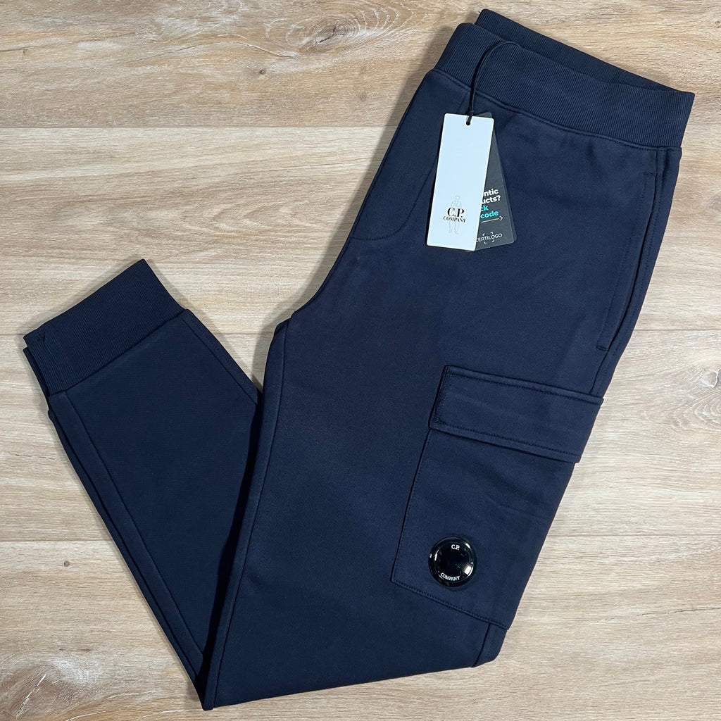 CP Company Diagonal Raised Lens Sweatpants in Navy Ironleague