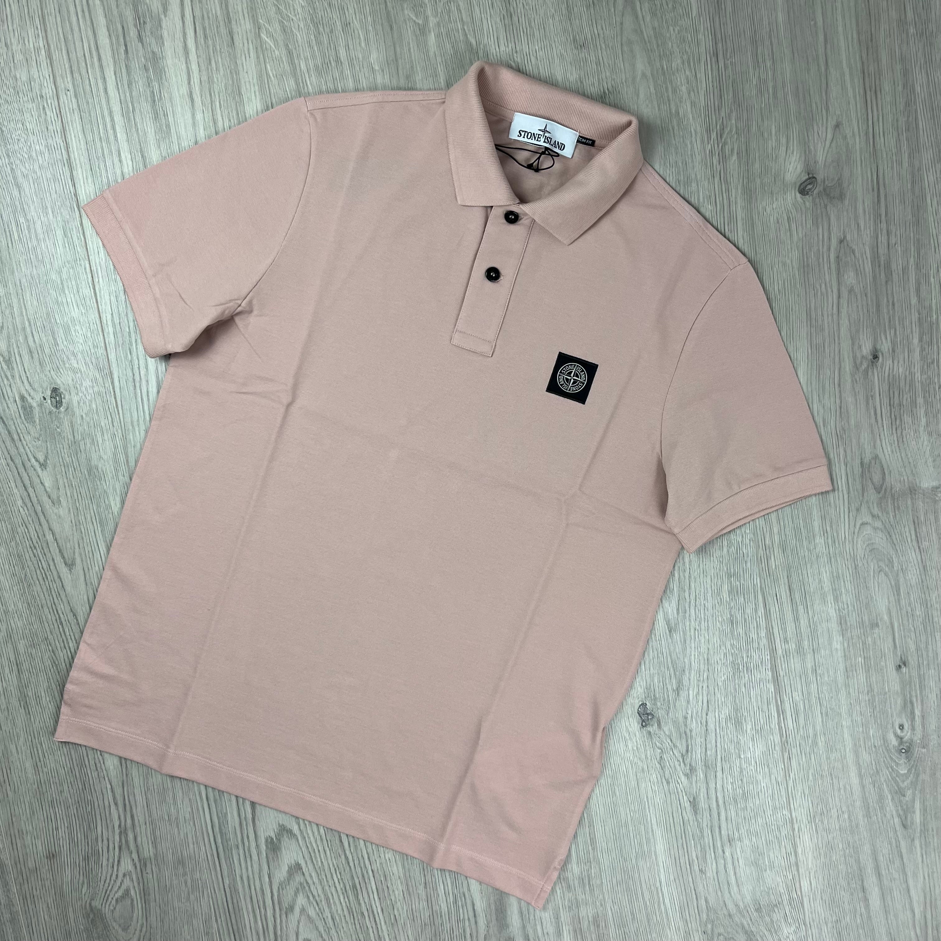 Stone Island Patch Polo Shirt - Rose Ironleague