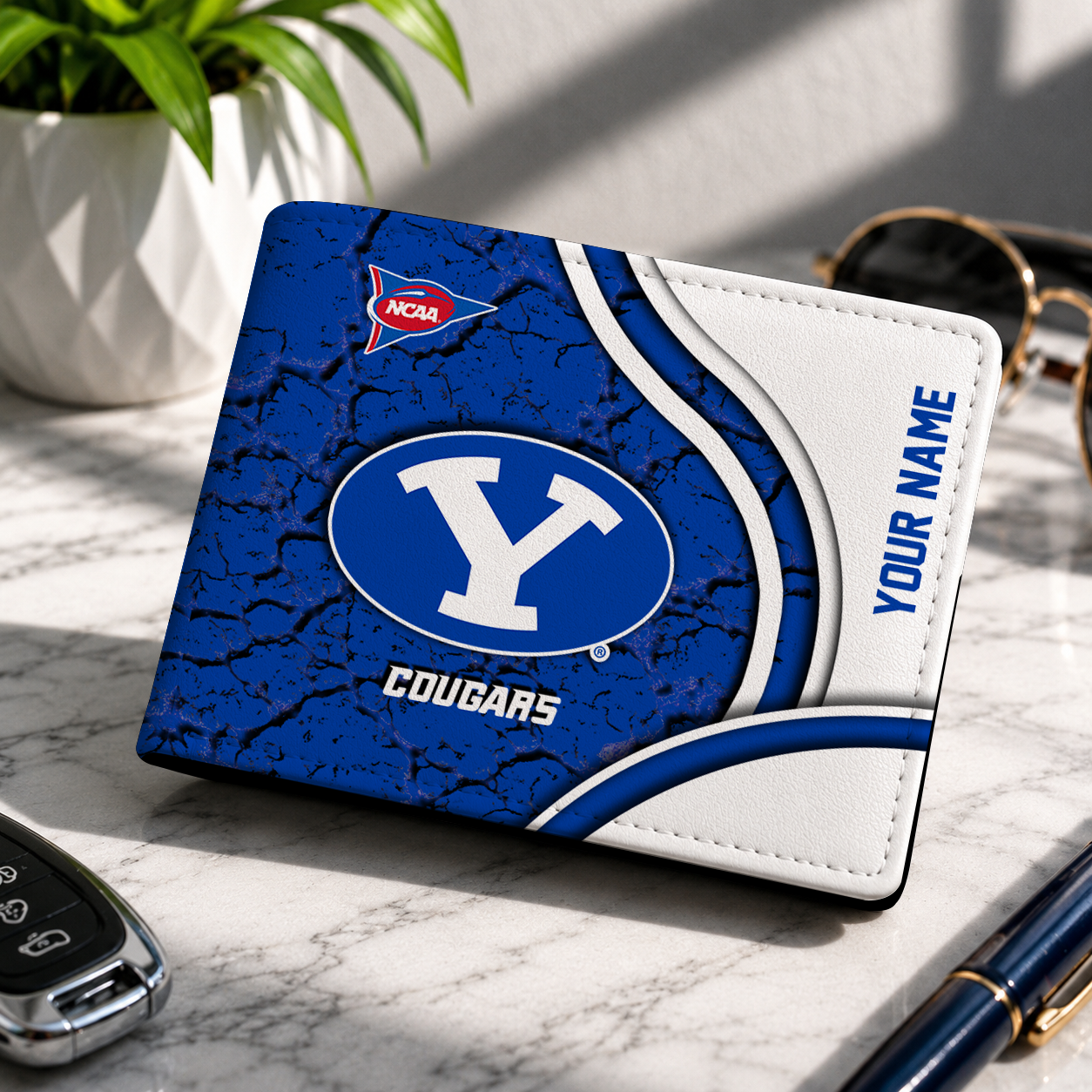 MEGA SALE NCAA FBS11 BYU BYU COUGARS LEATHER WALLET