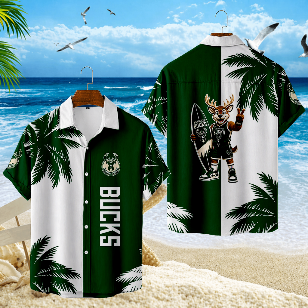 FINAL SALE - NEW CUSTOMIZED NBA11 MBU MILWAUKEE BUCKS UNISEX HAWAIIAN SHIRT