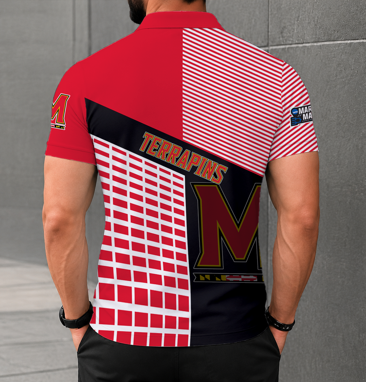 VIRAL EDITION - NEW CUSTOMIZED NCAA MAM11 MLT MARYLAND TERRAPINS POLO SHIRT
