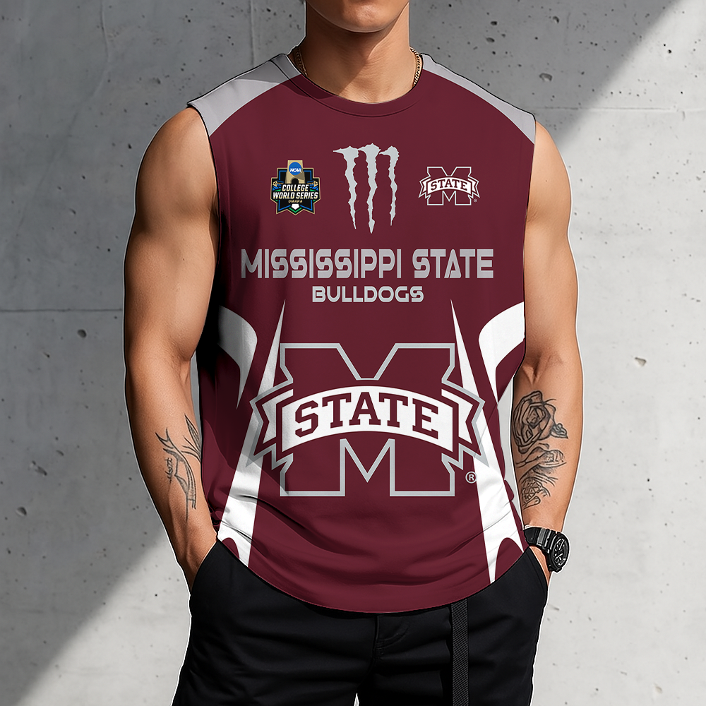 3D PRINT TEE NCAA CWS11 MSB MI STATE BULLDOGS MEN'S GYM SHIRT