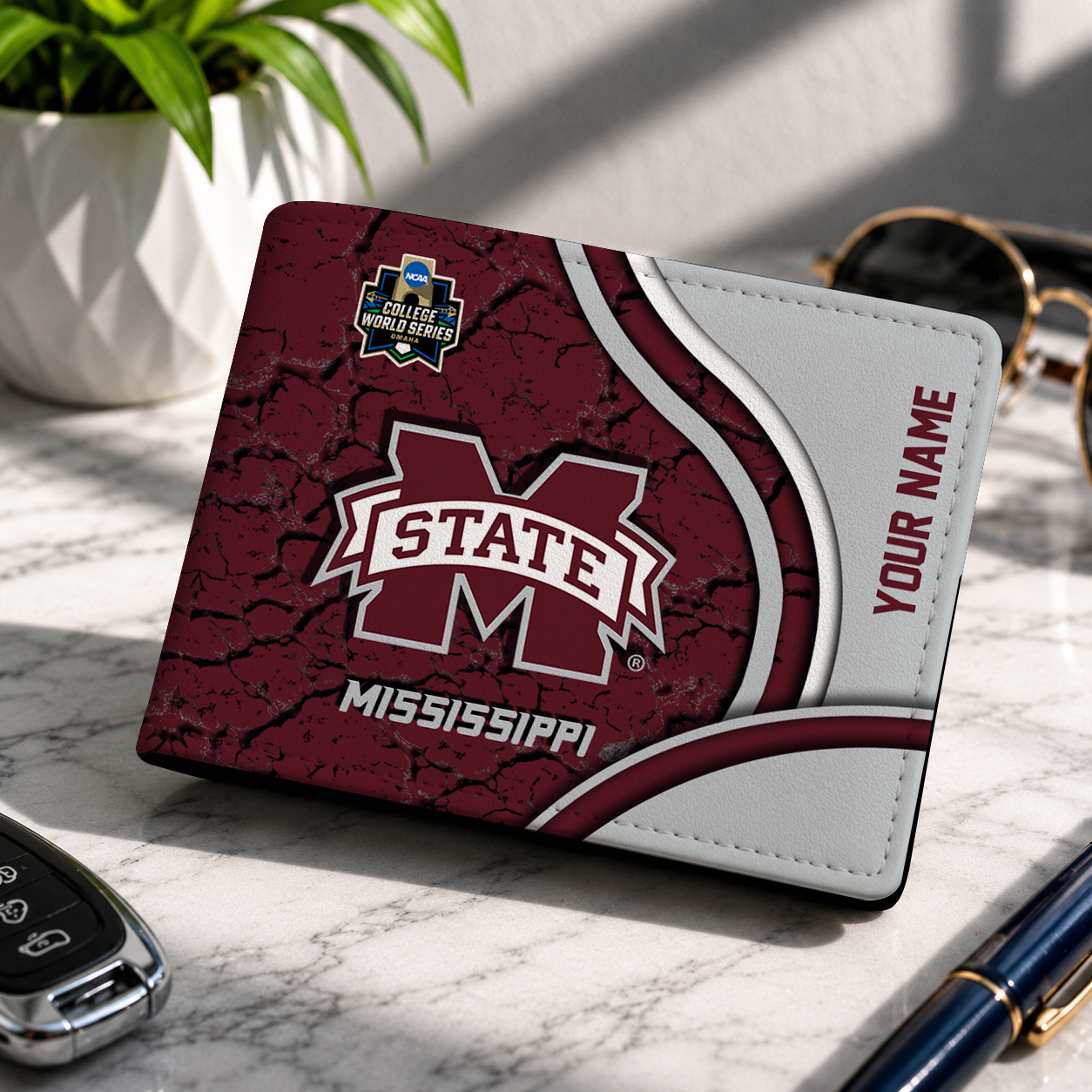 VIRAL EDITION NCAA CWS11 MSB MISSISSIPPI STATE BULLDOGS LEATHER WALLET