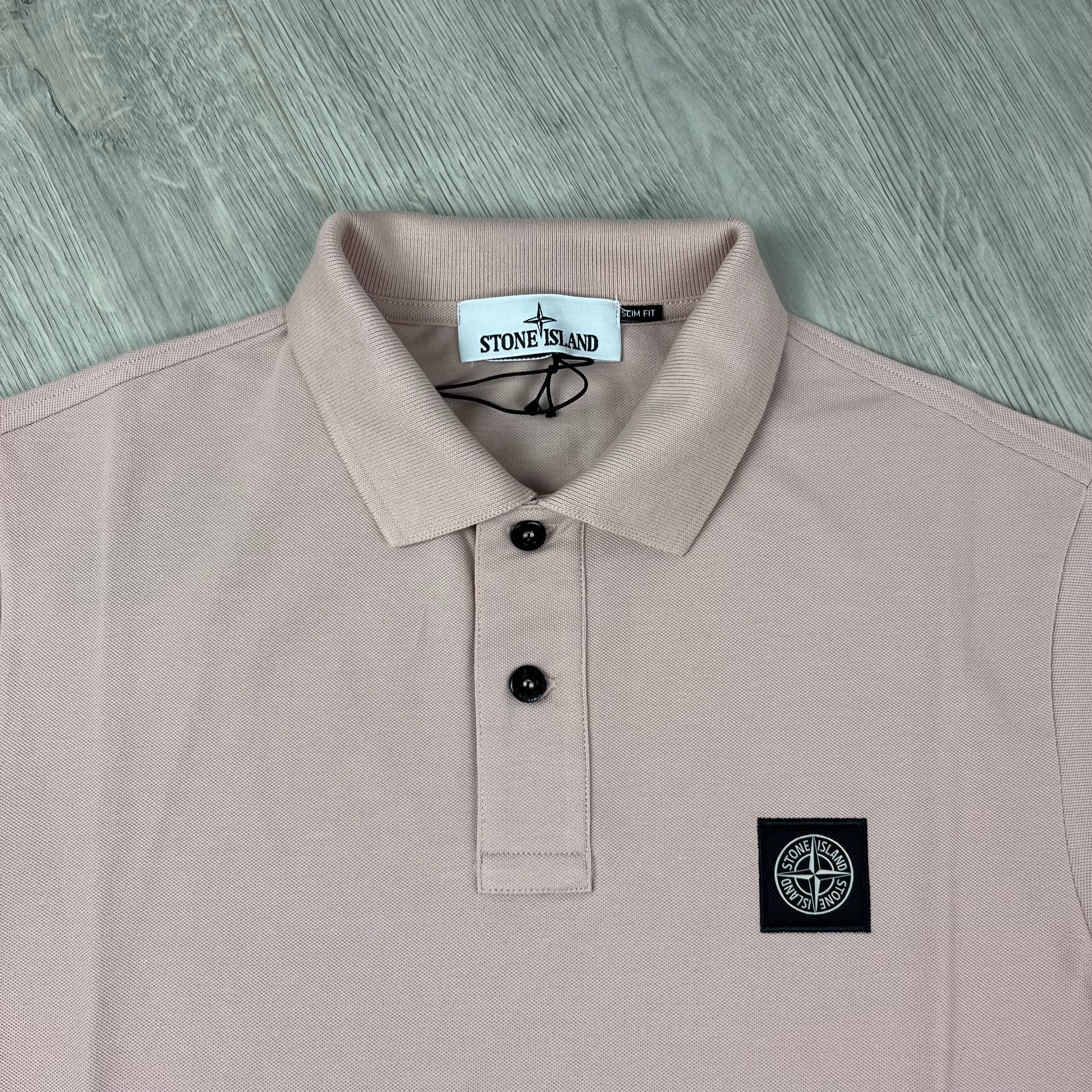 Stone Island Patch Polo Shirt - Rose Ironleague