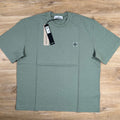 Stone Island Combed Organic Cotton Patch Logo T-Shirt in Sage Green Ironleague