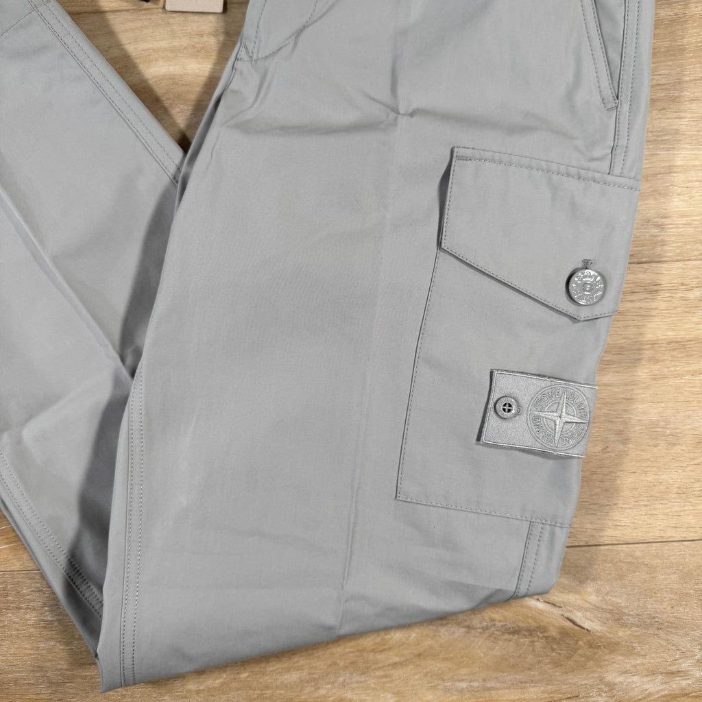 Stone Island Weatherproof Ghost Cargo Trousers in Dust Grey Ironleague