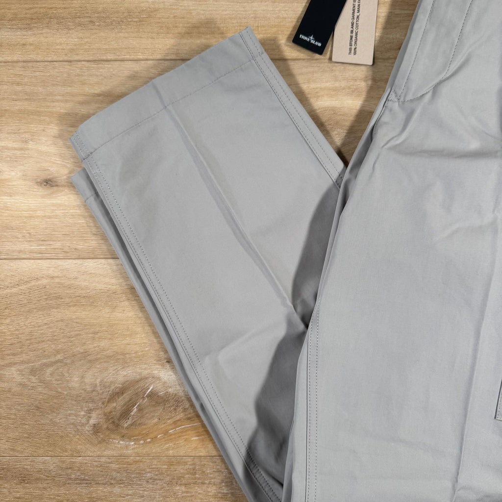 Stone Island Weatherproof Ghost Cargo Trousers in Dust Grey Ironleague