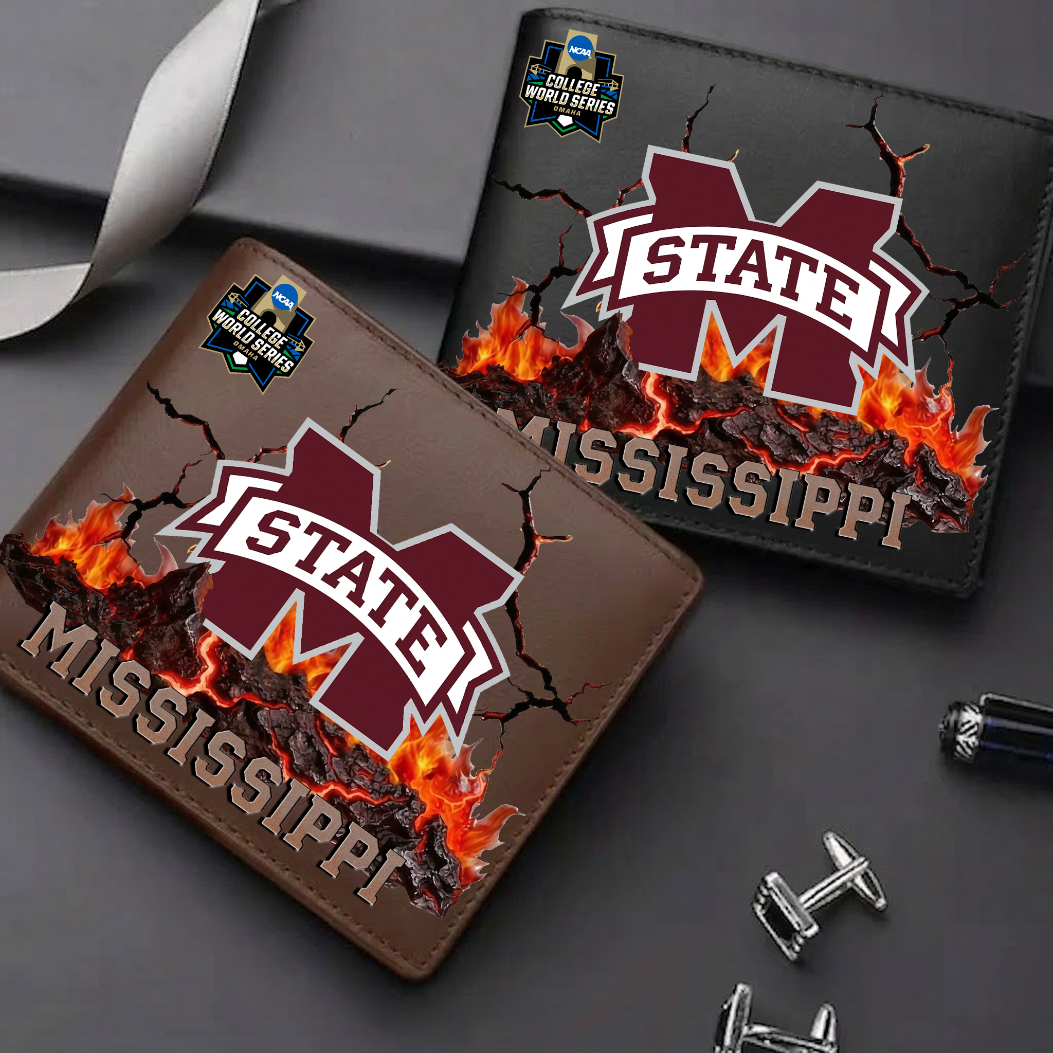 LIMITED EDITION CWS NCAA11 MSB MI STATE BULLDOGS LEATHER WALLET