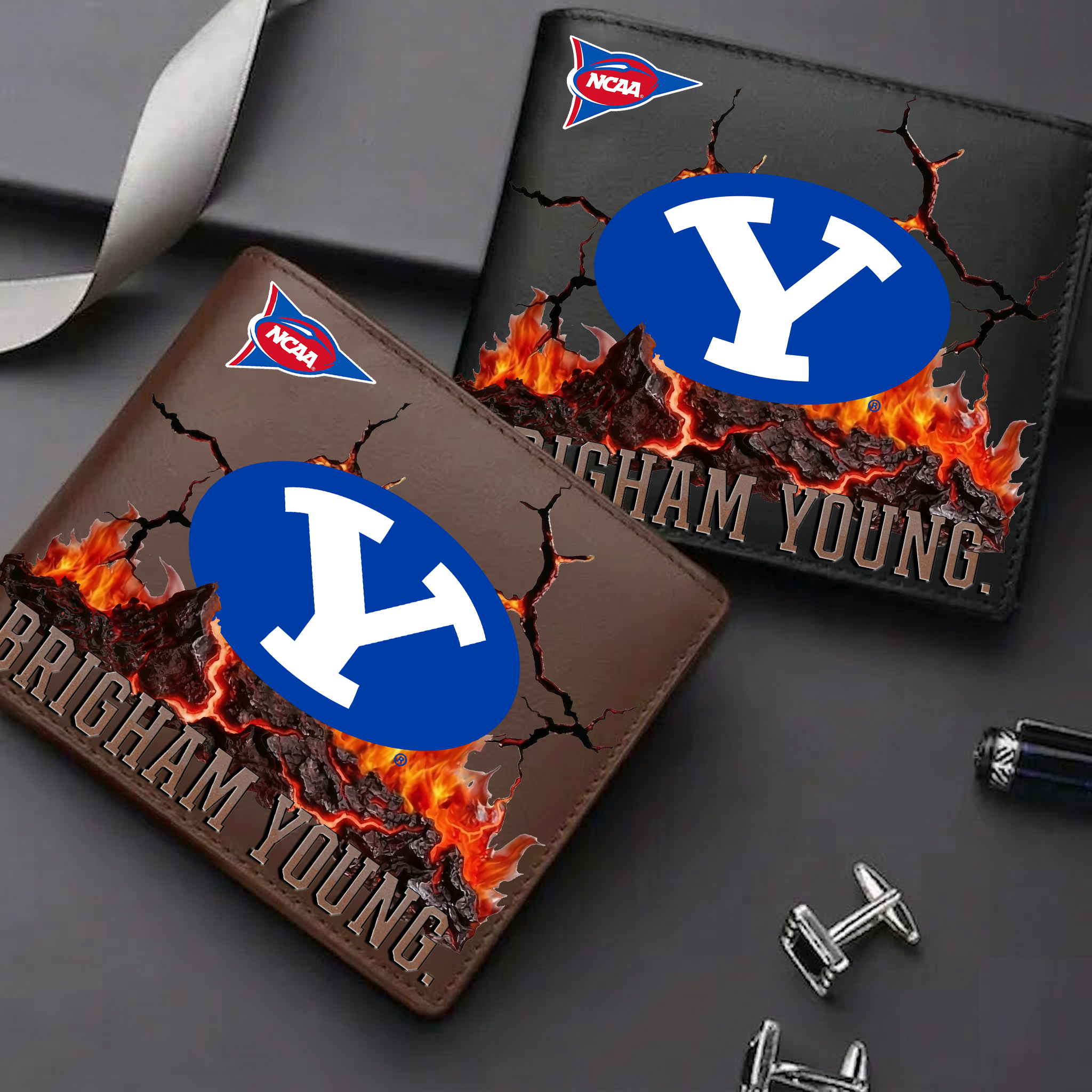 LIMITED EDITION FBS NCAA11 BYU BYU COUGARS LEATHER WALLET
