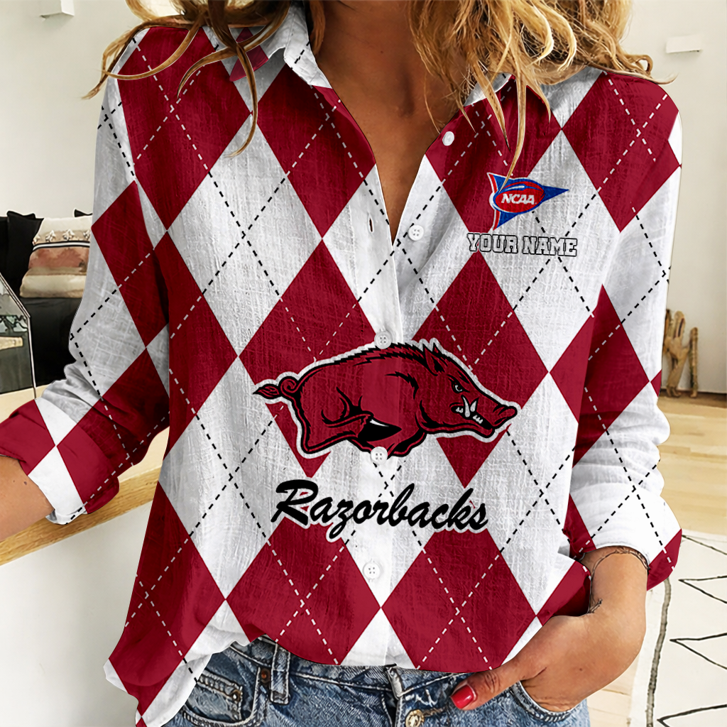 LIMITED DROP NCAA FBS12 AKR AK RAZORBACKS WOMEN CASUAL SHIRT FOR FAN