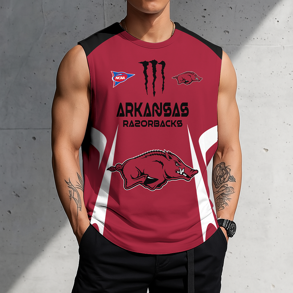 3D PRINT TEE NCAA FBS12 AKR AK RAZORBACKS MEN'S GYM SHIRT