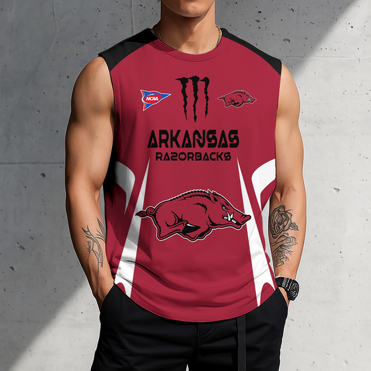 3D PRINT TEE NCAA FBS12 AKR AK RAZORBACKS MEN'S GYM SHIRT