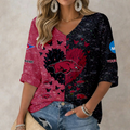 LIMITED DROP NCAA FBS12 AKR AK RAZORBACKS WOMEN'S HEART V-NECK LONG SLEEVE SHIRT