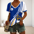FINAL SALE - NEW CUSTOMIZED NBA12 GSW GOLDEN STATE WARRIORS V-NECK FEMALE SHIRT