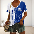 FINAL SALE - NEW CUSTOMIZED NBA12 GSW GOLDEN STATE WARRIORS V-NECK FEMALE SHIRT