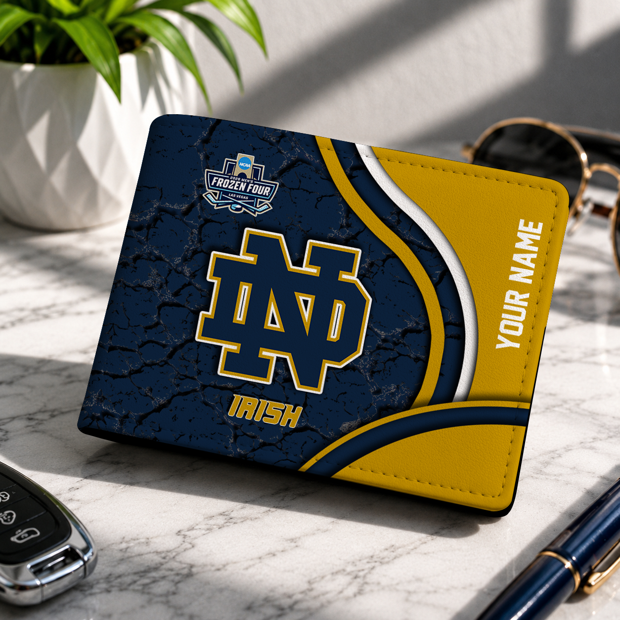 FINAL CLEARANCE NCAA MFF12 NFI NOTRE DAME FIGHTING IRISH LEATHER WALLET