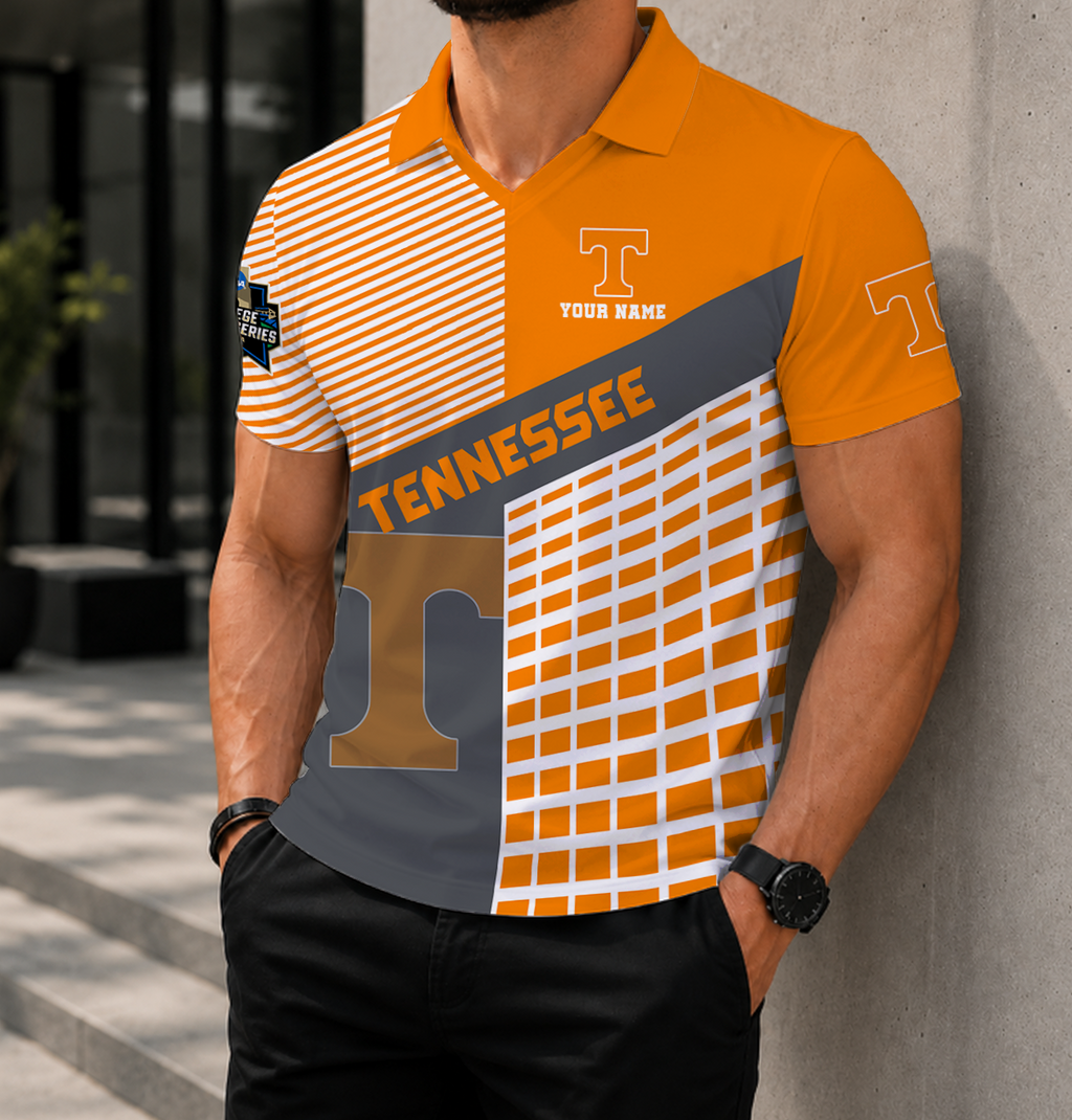 LIMITED EDITION - NEW CUSTOMIZED NCAA CWS12 TNV TENNESSEE VOLUNTEERS POLO SHIRT