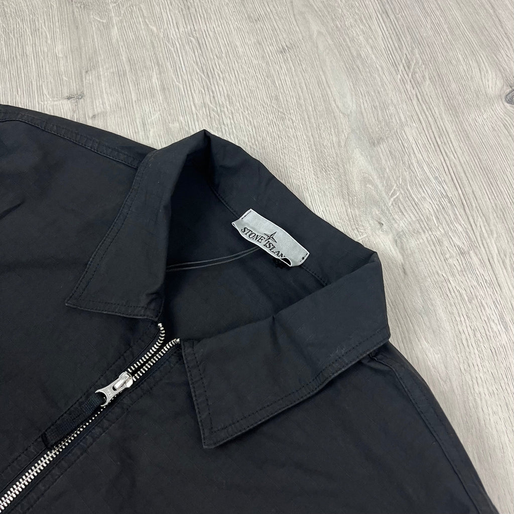 Stone Island Zip Overshirt - Black Ironleague