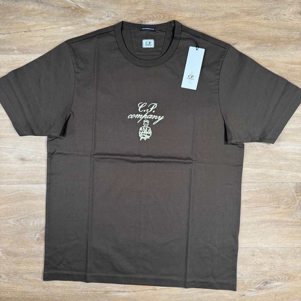 CP Company 30/2 Twisted Embroidery T-Shirt in Ivy Green Ironleague
