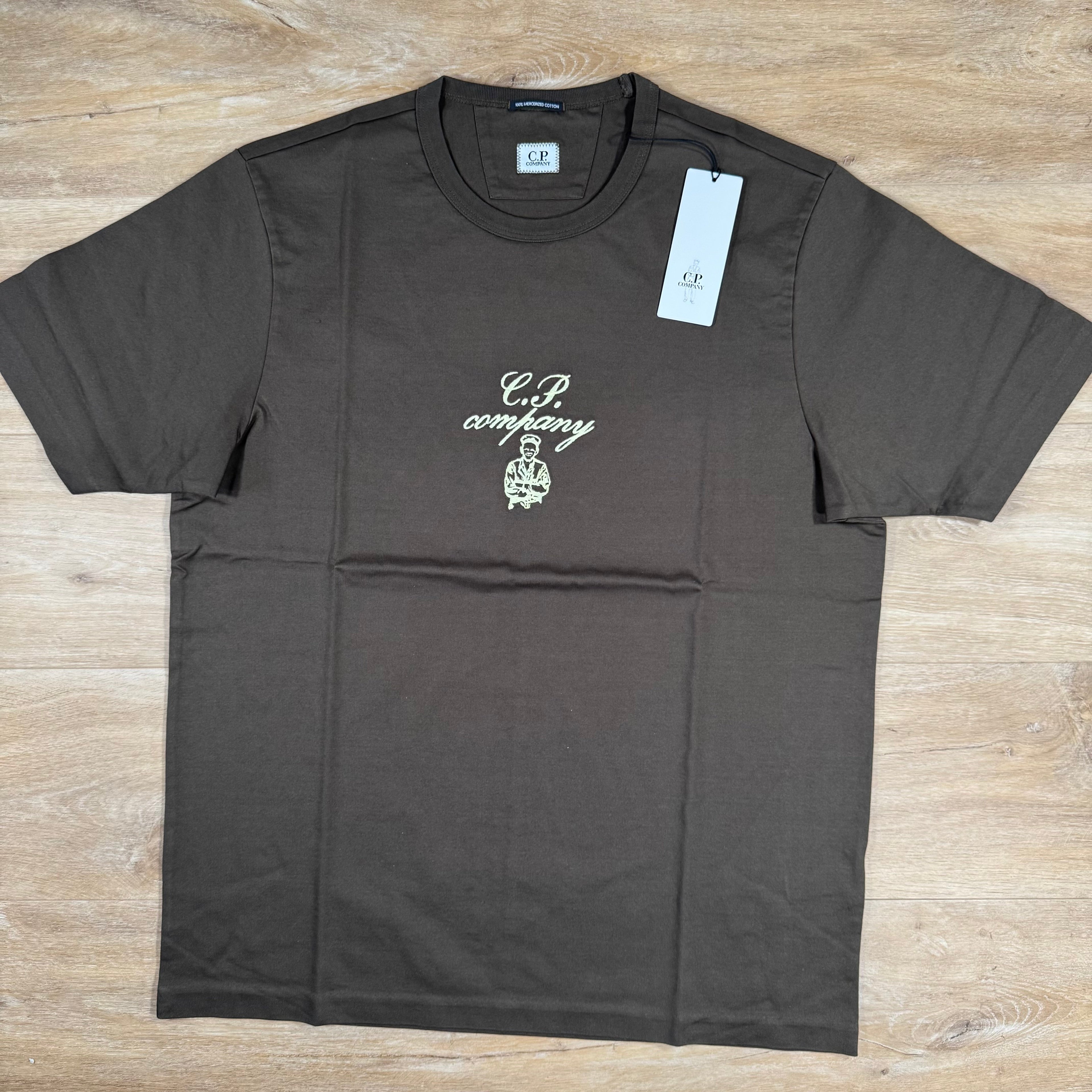 CP Company 30/2 Twisted Embroidery T-Shirt in Ivy Green Ironleague