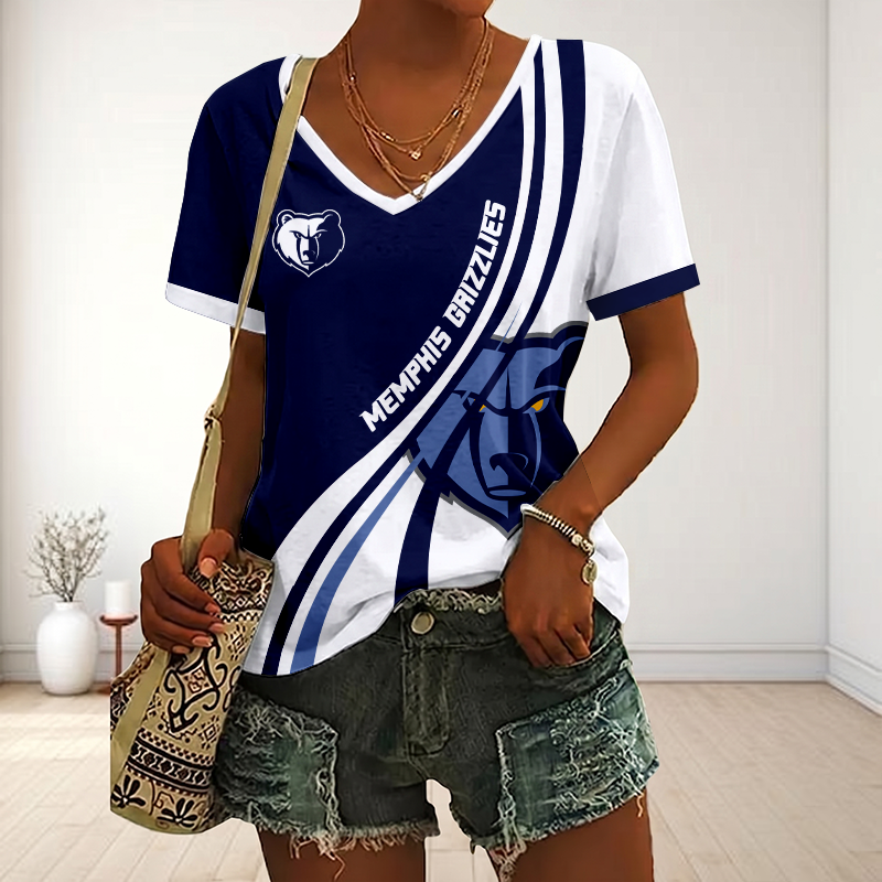 FINAL SALE - NEW CUSTOMIZED NBA13 MGR MEMPHIS GRIZZLIES V-NECK FEMALE SHIRT