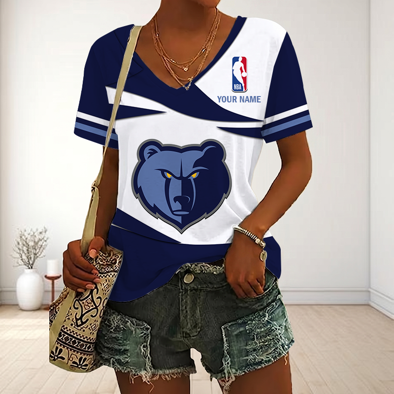 FINAL SALE - NEW CUSTOMIZED NBA13 MGR MEMPHIS GRIZZLIES V-NECK FEMALE SHIRT