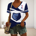 FINAL SALE - NEW CUSTOMIZED NBA13 MGR MEMPHIS GRIZZLIES V-NECK FEMALE SHIRT