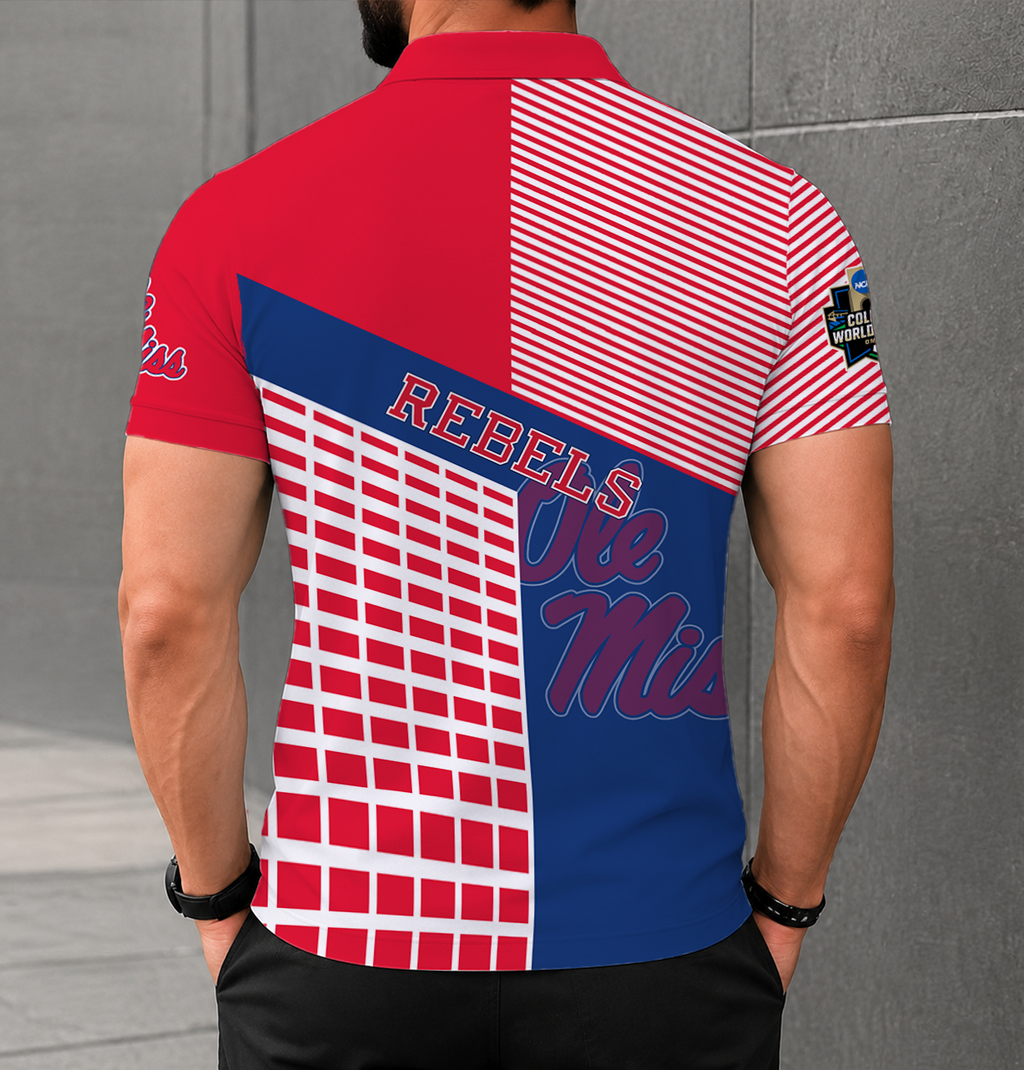 LIMITED EDITION - NEW CUSTOMIZED NCAA CWS13 OMR OLE MISS REBELS POLO SHIRT