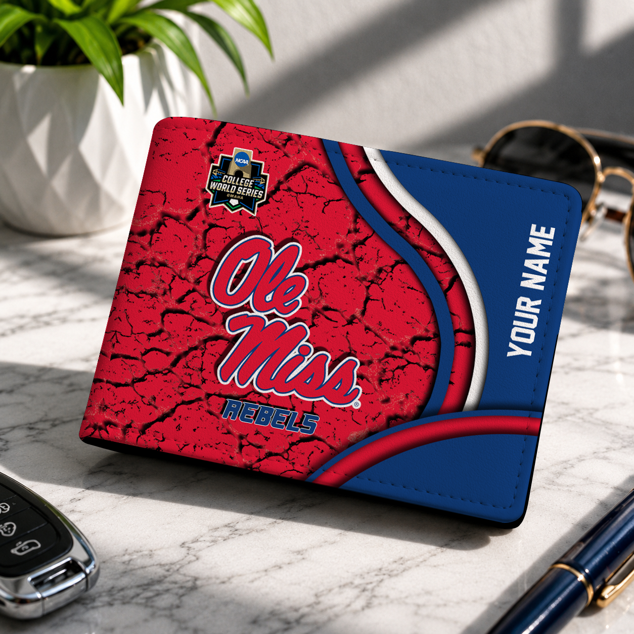 VIRAL EDITION NCAA CWS13 OMR OLE MISS REBELS LEATHER WALLET