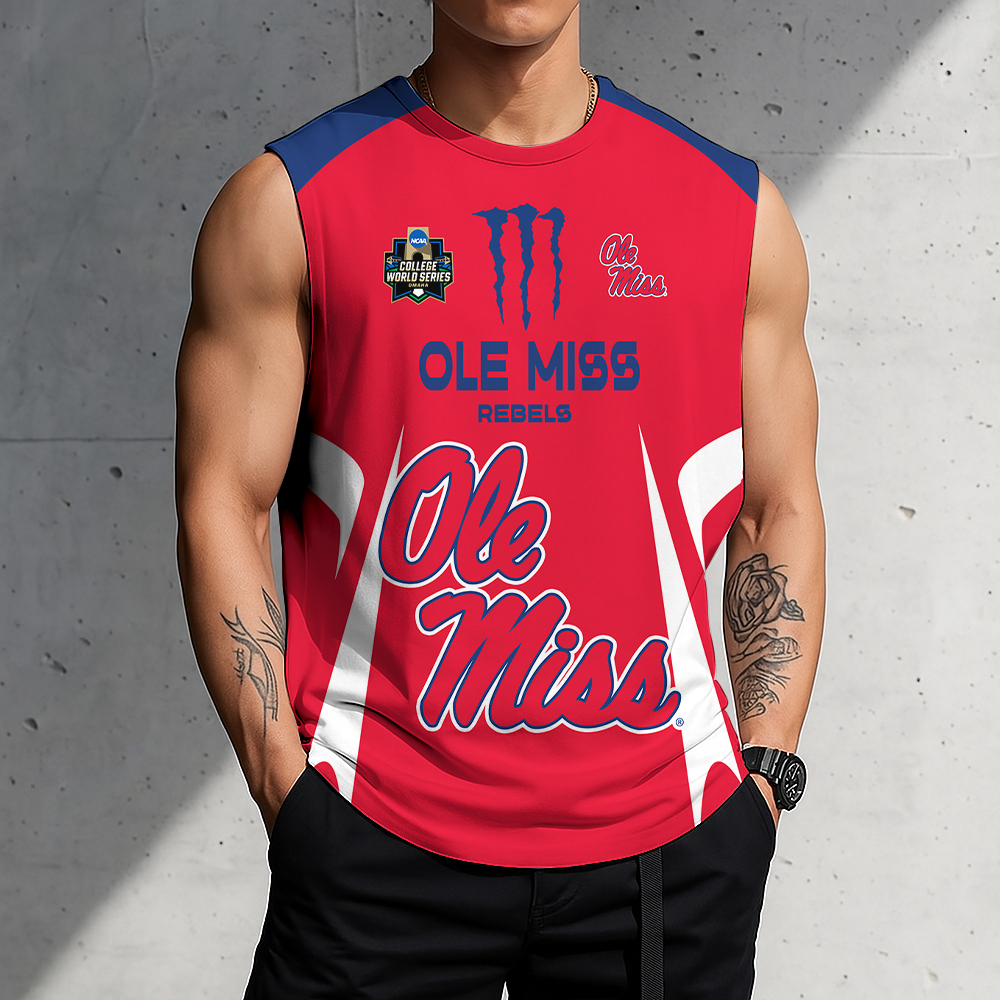 3D PRINT TEE NCAA CWS13 OMR OM REBELS MEN'S GYM SHIRT