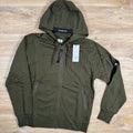 CP Company Diagonal Raised Zipped Lens Hoodie in Ivy Green Ironleague