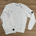 CP Company Light Fleece Lens Tracksuit in White Ironleague