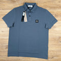 Stone Island Organic Cotton Pique Polo Shirt in Avio Blue Ironleague