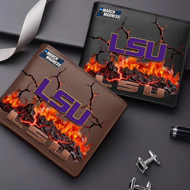 LIMITED EDITION MAM NCAA13 LST LSU TIGERS LEATHER WALLET