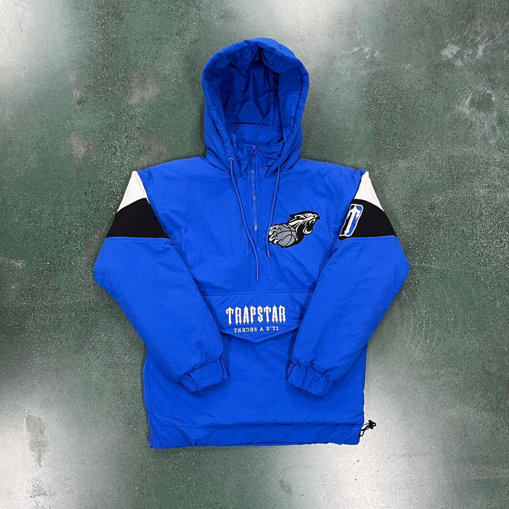 Trapstar 1/4 Zip Pullover Jacket - Blue Ironleague