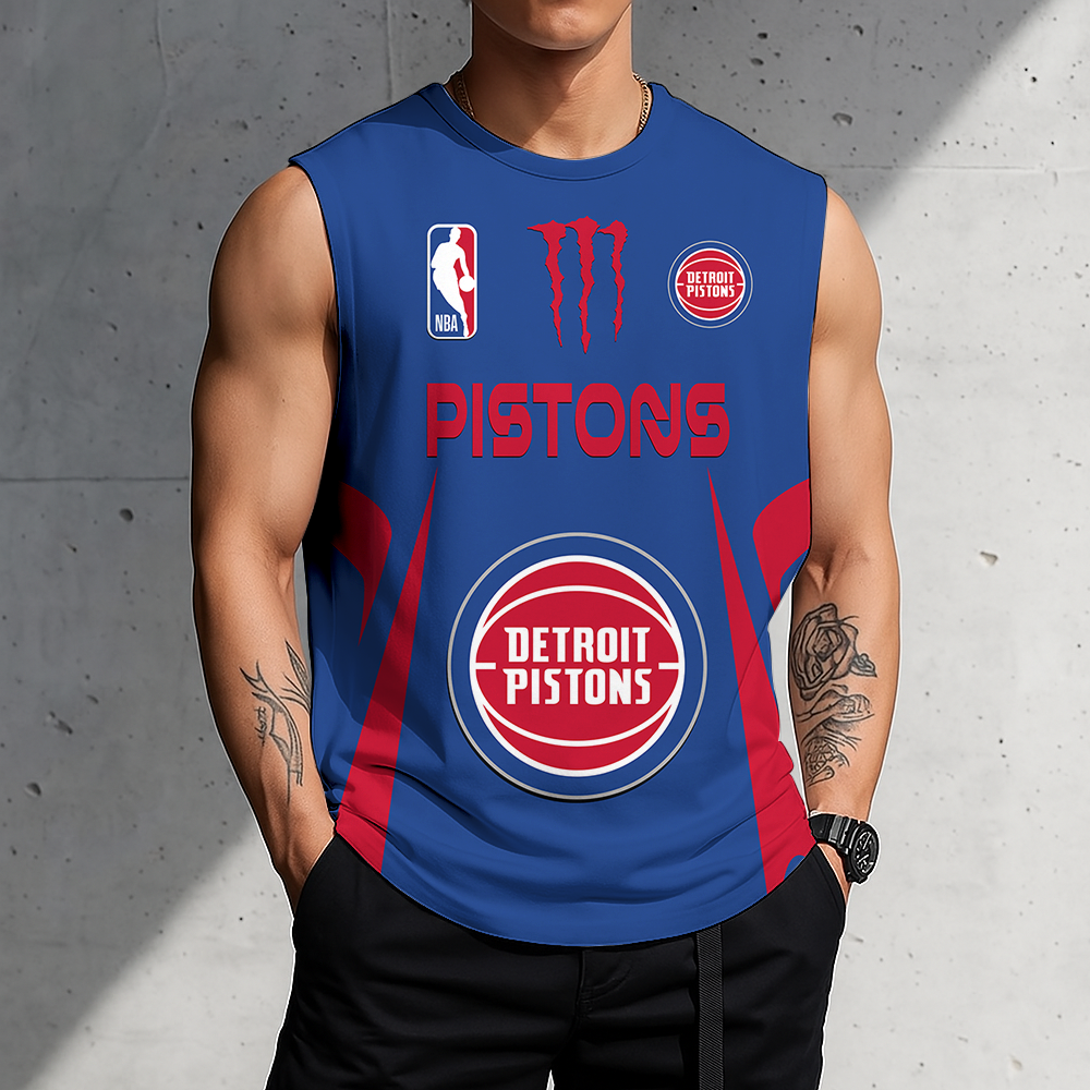 FINAL SALE - NEW CUSTOMIZED NBA14 DPI DETROIT PISTONS MEN'S GYM SHIRT