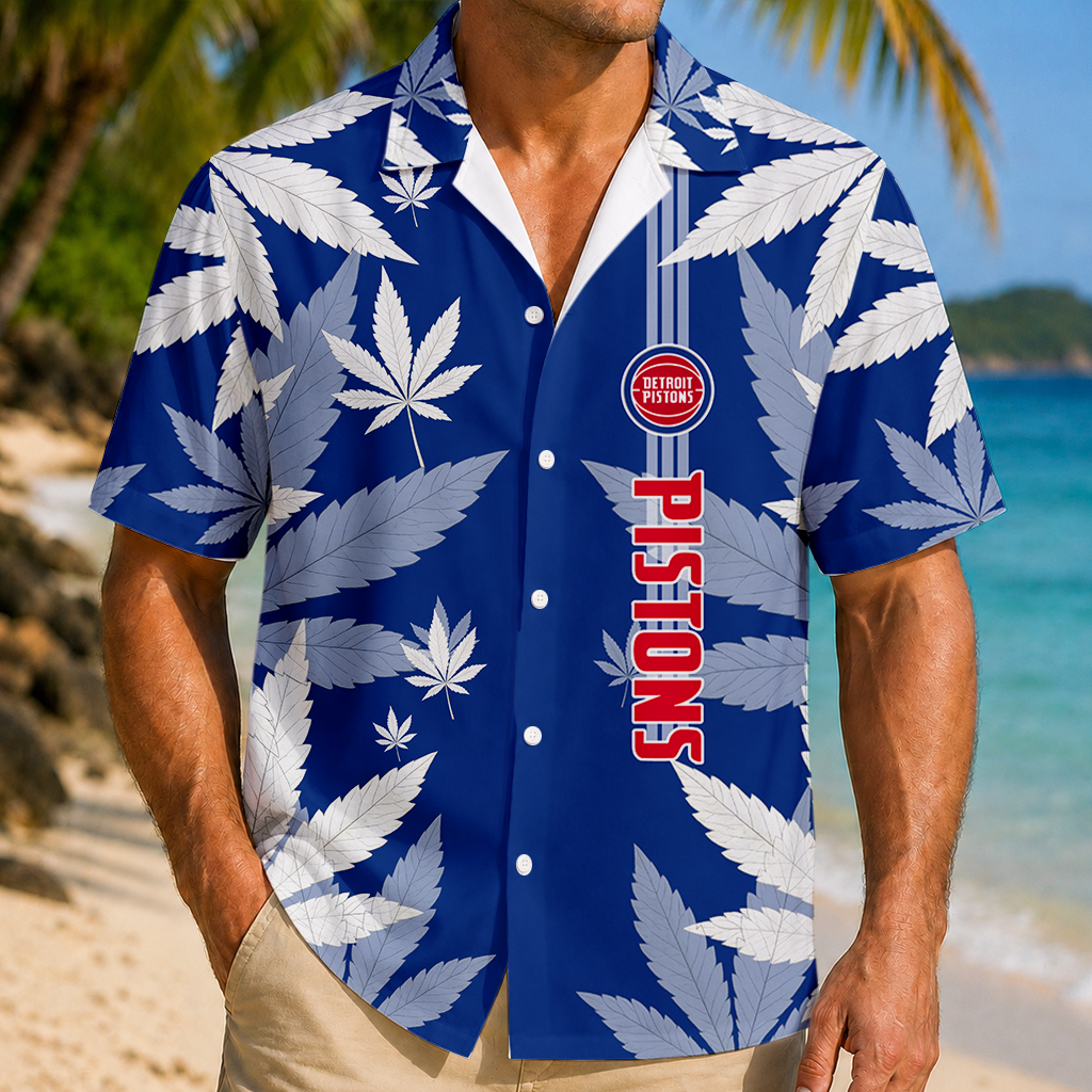 FINAL SALE - NEW CUSTOMIZED NBA14 DPI DETROIT PISTONS UNISEX HAWAIIAN SHIRT
