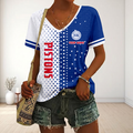 FINAL SALE - NEW CUSTOMIZED NBA14 DPI DETROIT PISTONS V-NECK FEMALE SHIRT