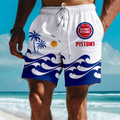 FINAL SALE - NEW CUSTOMIZED NBA14 DPI DETROIT PISTONS SHORT PANTS