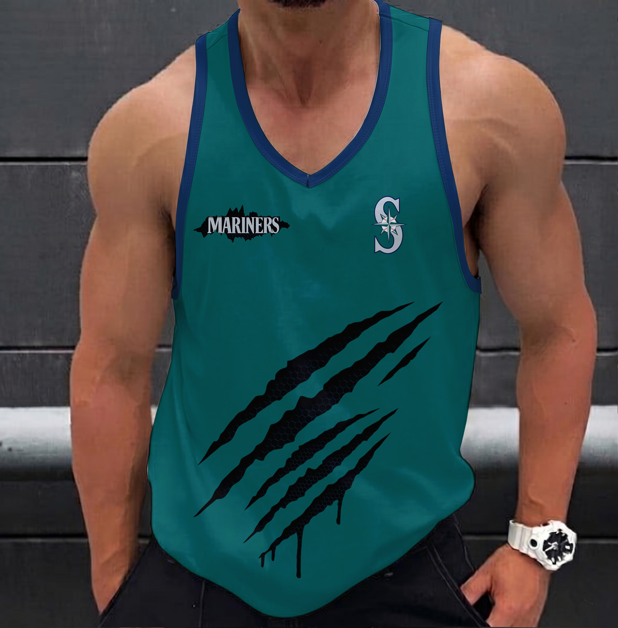 FINAL SALE - NEW CUSTOMIZED MLB14 SEATTLE MARINERS UNISEX TANK TOP