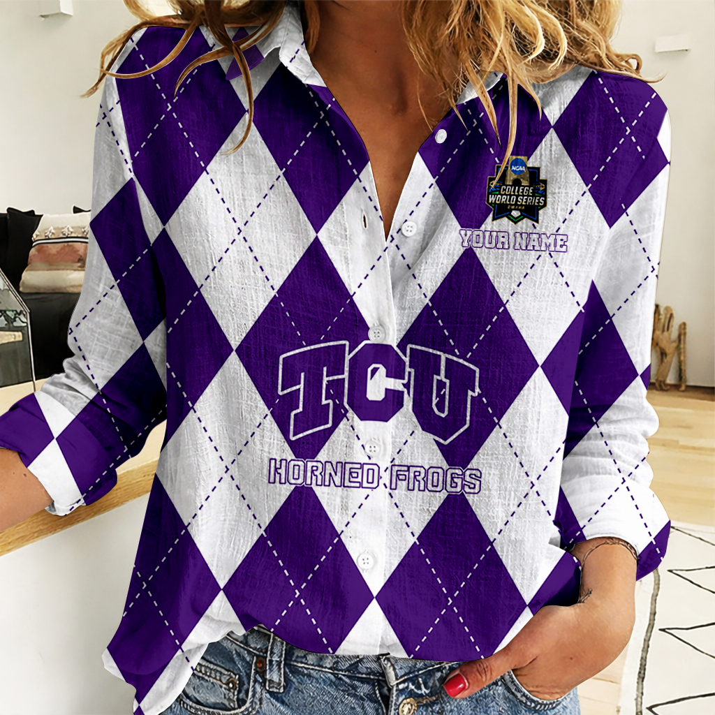 LIMITED DROP NCAA CWS14 THF TC HORNED FROGS WOMEN CASUAL SHIRT FOR FAN