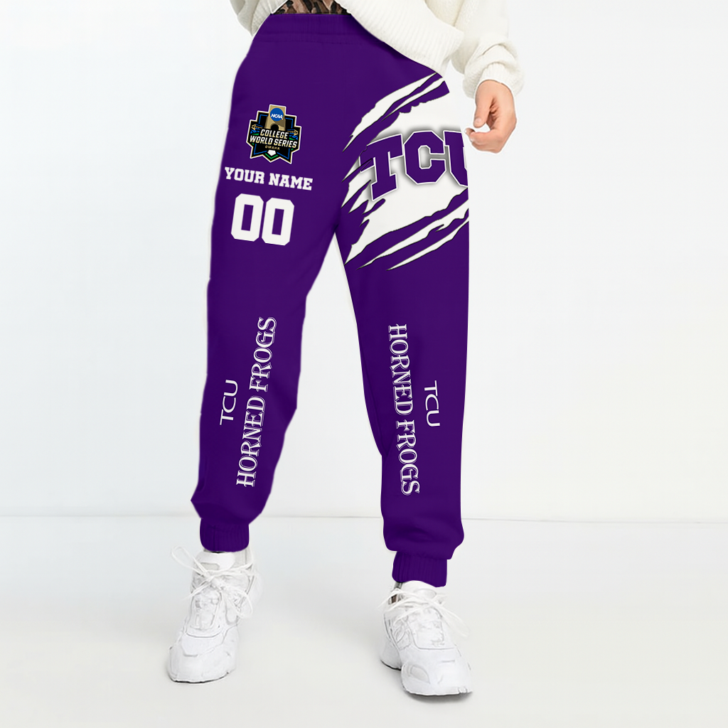 LIMITED DROP NCAA CWS14 THF TC HORNED FROGS UNISEX LONG PANTS