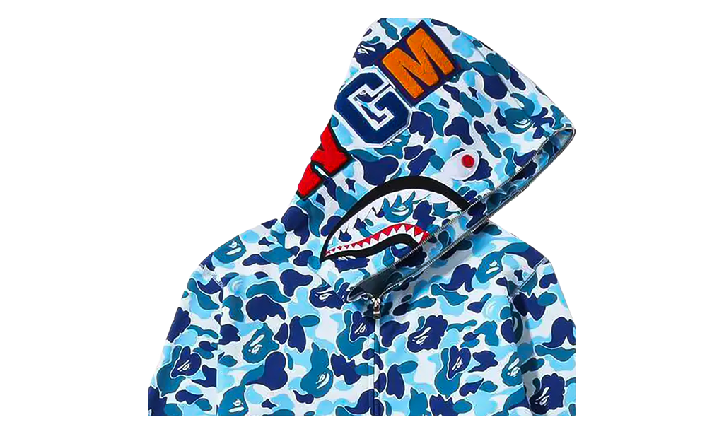 BAPE ABC Camo Shark Full Zip Hoodie Blue 1J30 115 007 BLUE