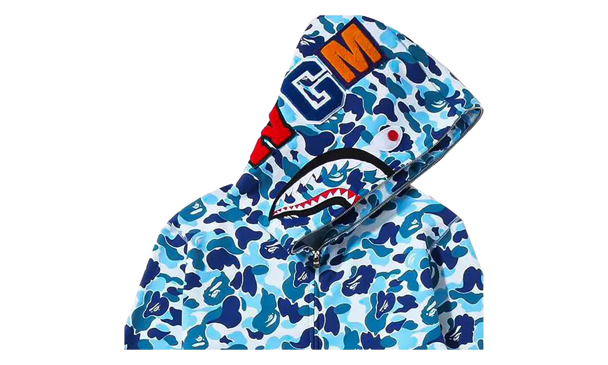 BAPE ABC Camo Shark Full Zip Hoodie Blue 1J30 115 007 BLUE