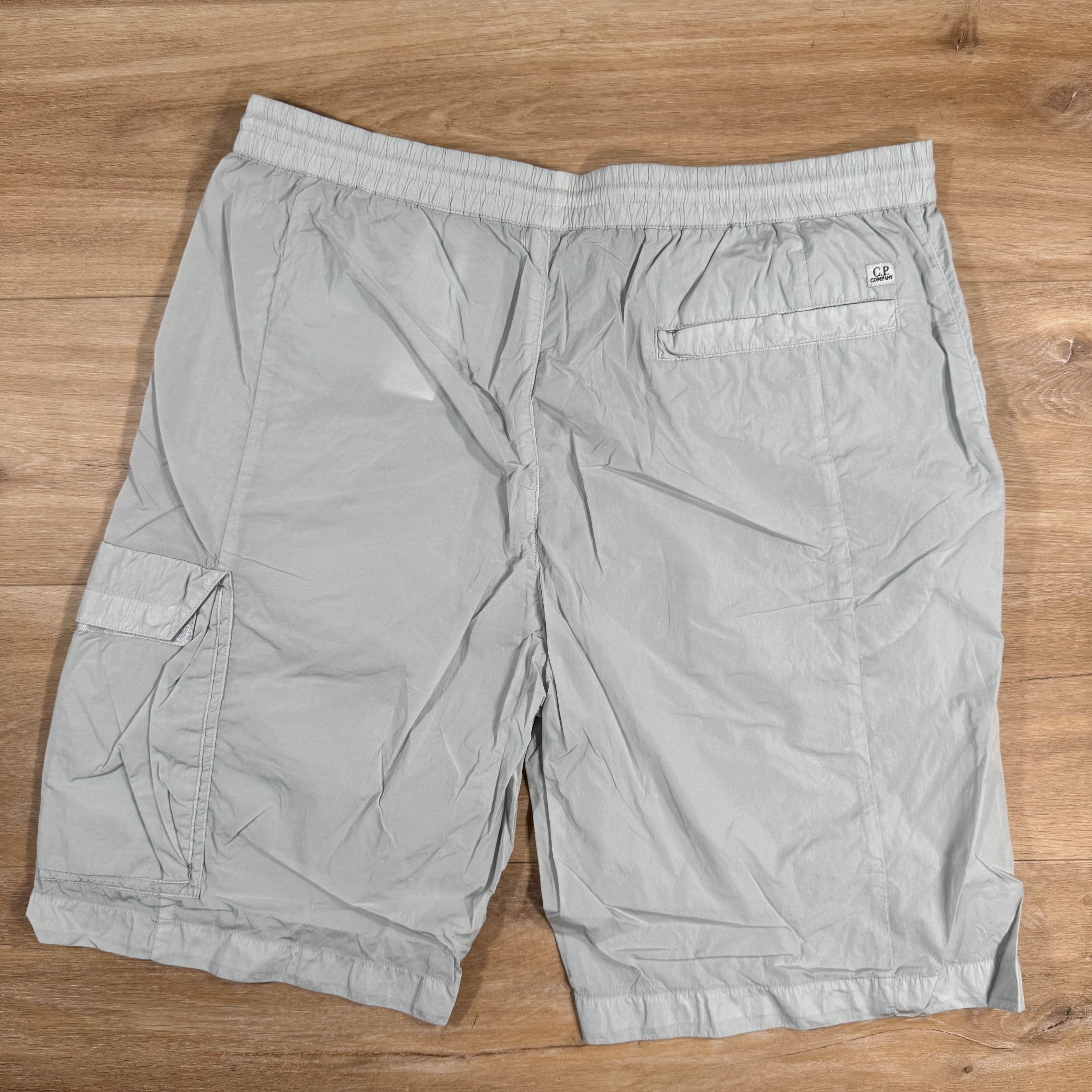 CP Company Chrome-R Cargo Shorts in Blue Fox - Grey Ironleague