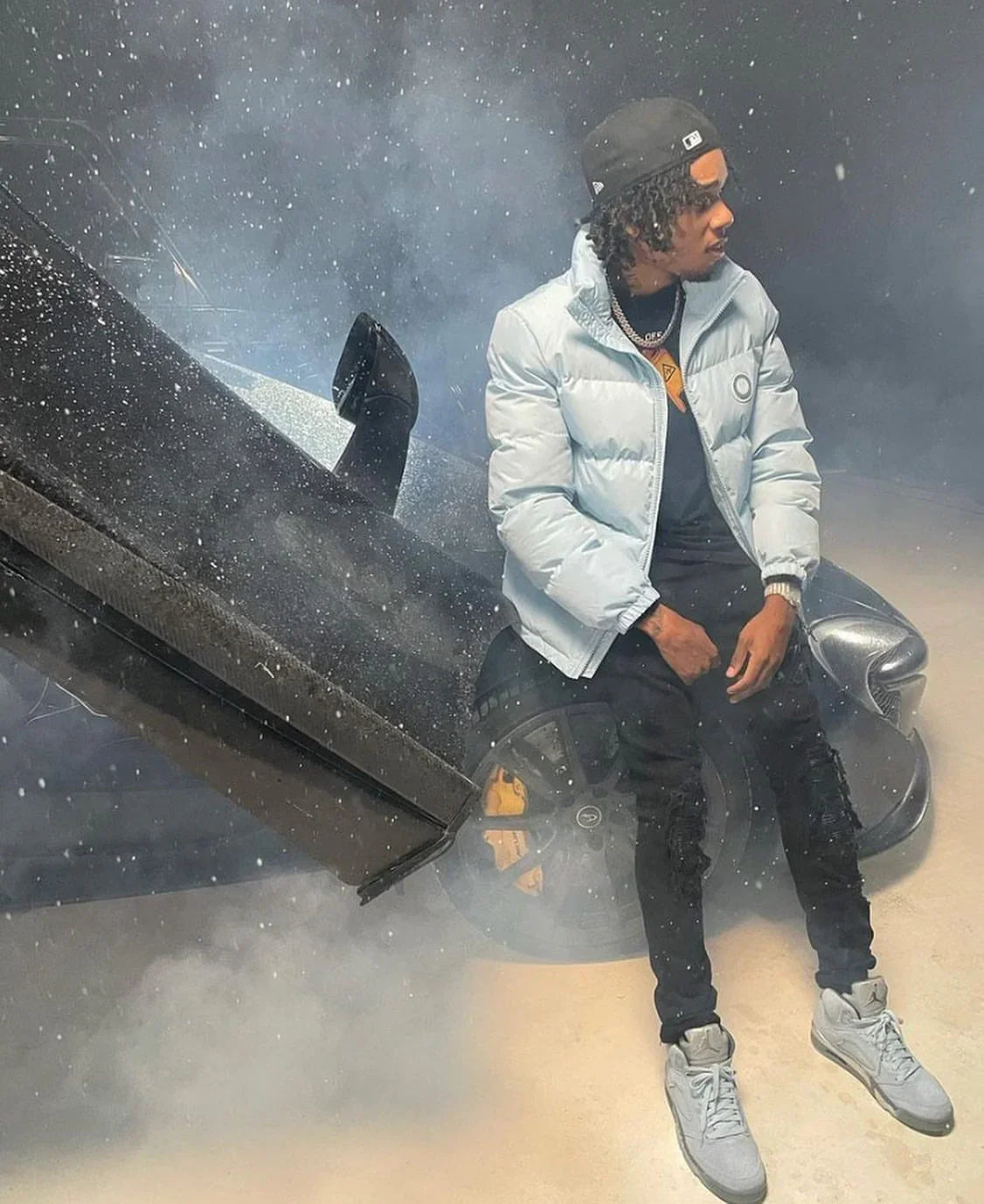 Trapstar Detachable Hooded Puffer Jacket - Ice Blue Ironleague