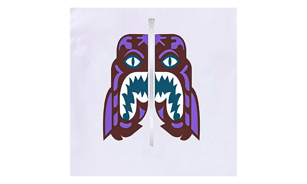 BAPE Colors Tiger T-Shirt White / Purple 1J30 110 057 WH