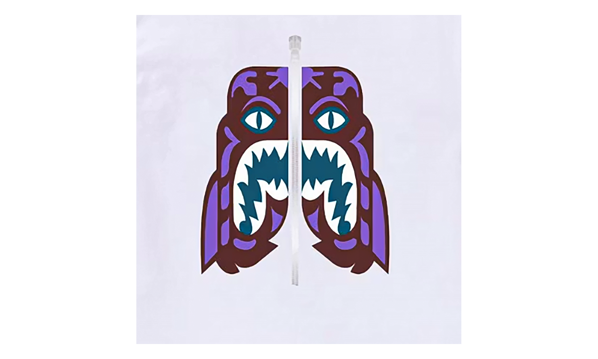 BAPE Colors Tiger T-Shirt White / Purple 1J30 110 057 WH