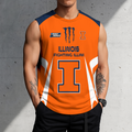3D PRINT TEE NCAA MAM15 IFI IL FIGHTING ILLINI MEN'S GYM SHIRT